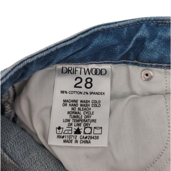 Driftwood Jackie Women's W28 L28 Distressed Skinny Jeans Embroidered Side Stripe - Picture 5 of 7